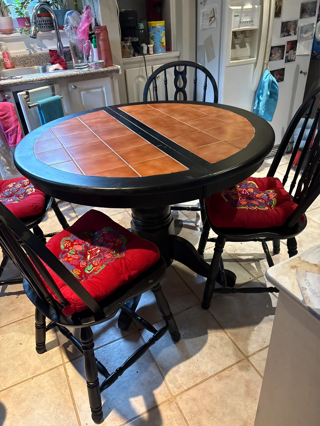 Extendable Dining Table with Tile Top - photo 2