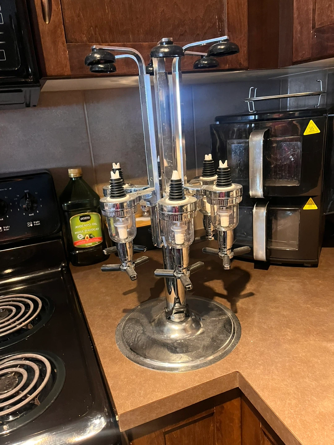 Chrome Rotary Liquor Dispenser - 4 Bottle - photo 2