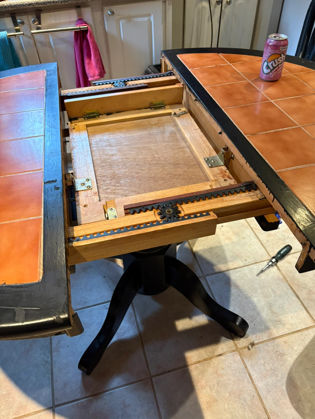 Extendable Dining Table with Tile Top - photo 3