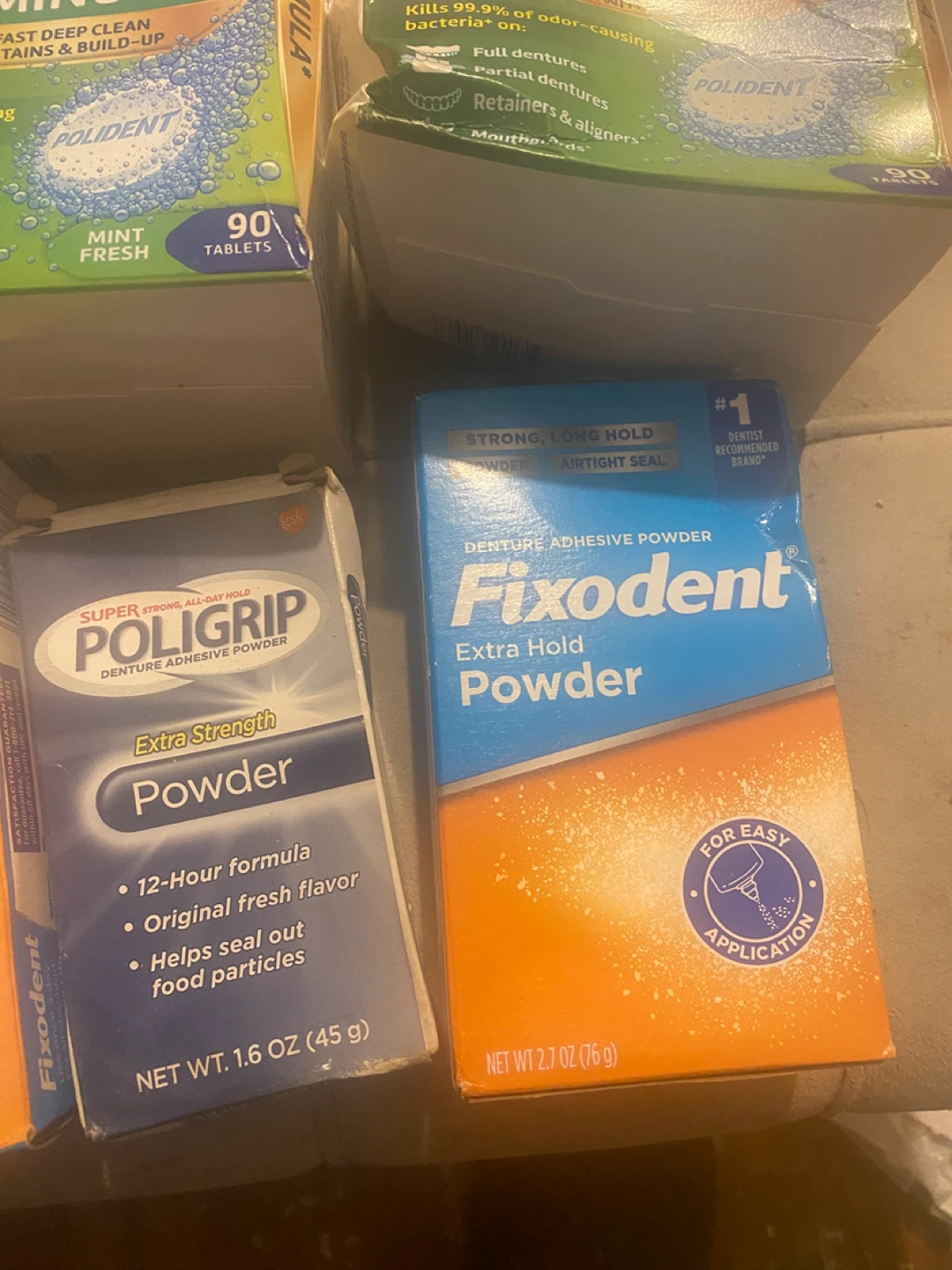 Fixodent and Poligrip Denture Adhesive Powder Lot - photo 4