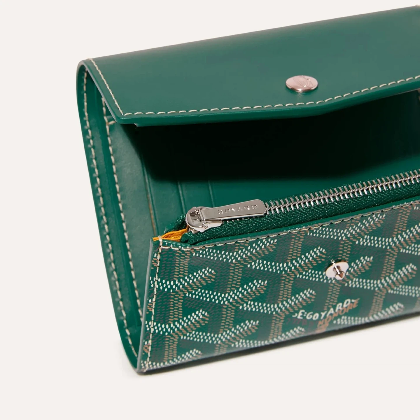 Goyard Saint-Gabriel Green Chevron Compact Trifold Wallet - photo 4