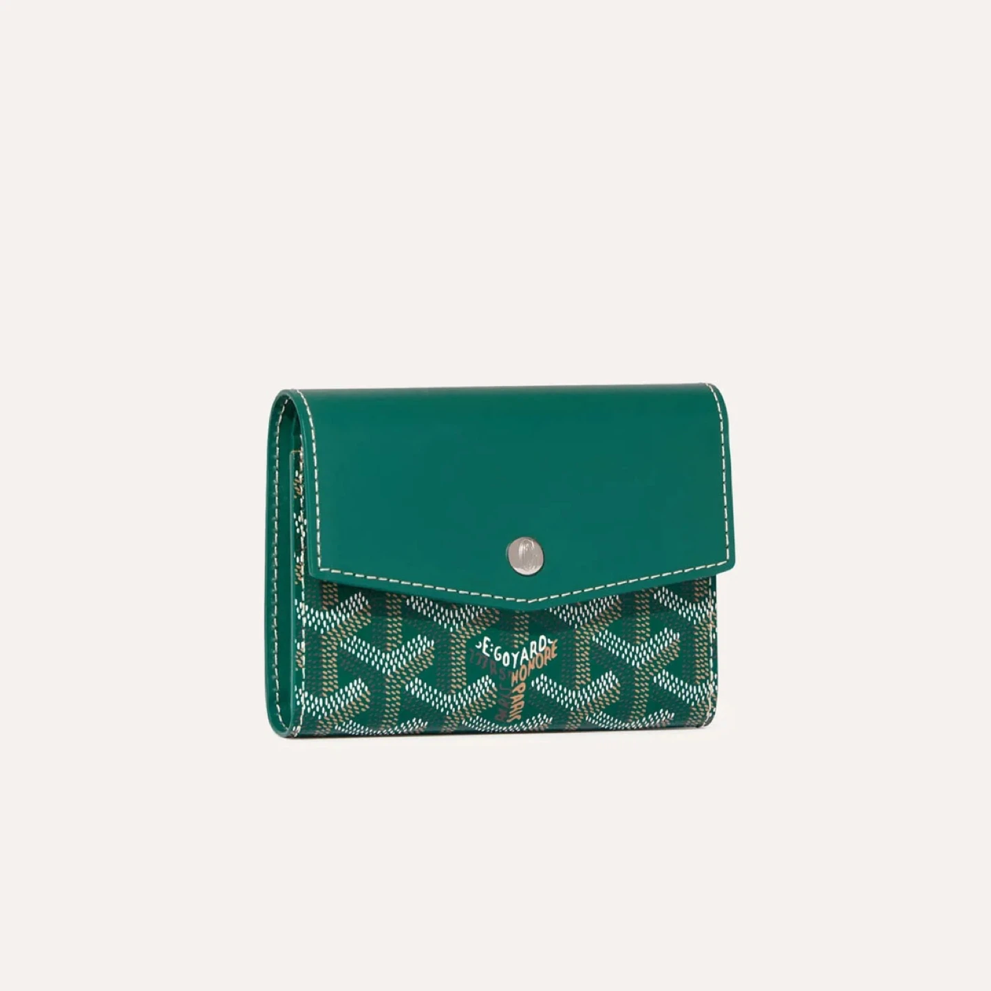 Goyard Saint-Gabriel Green Chevron Compact Trifold Wallet