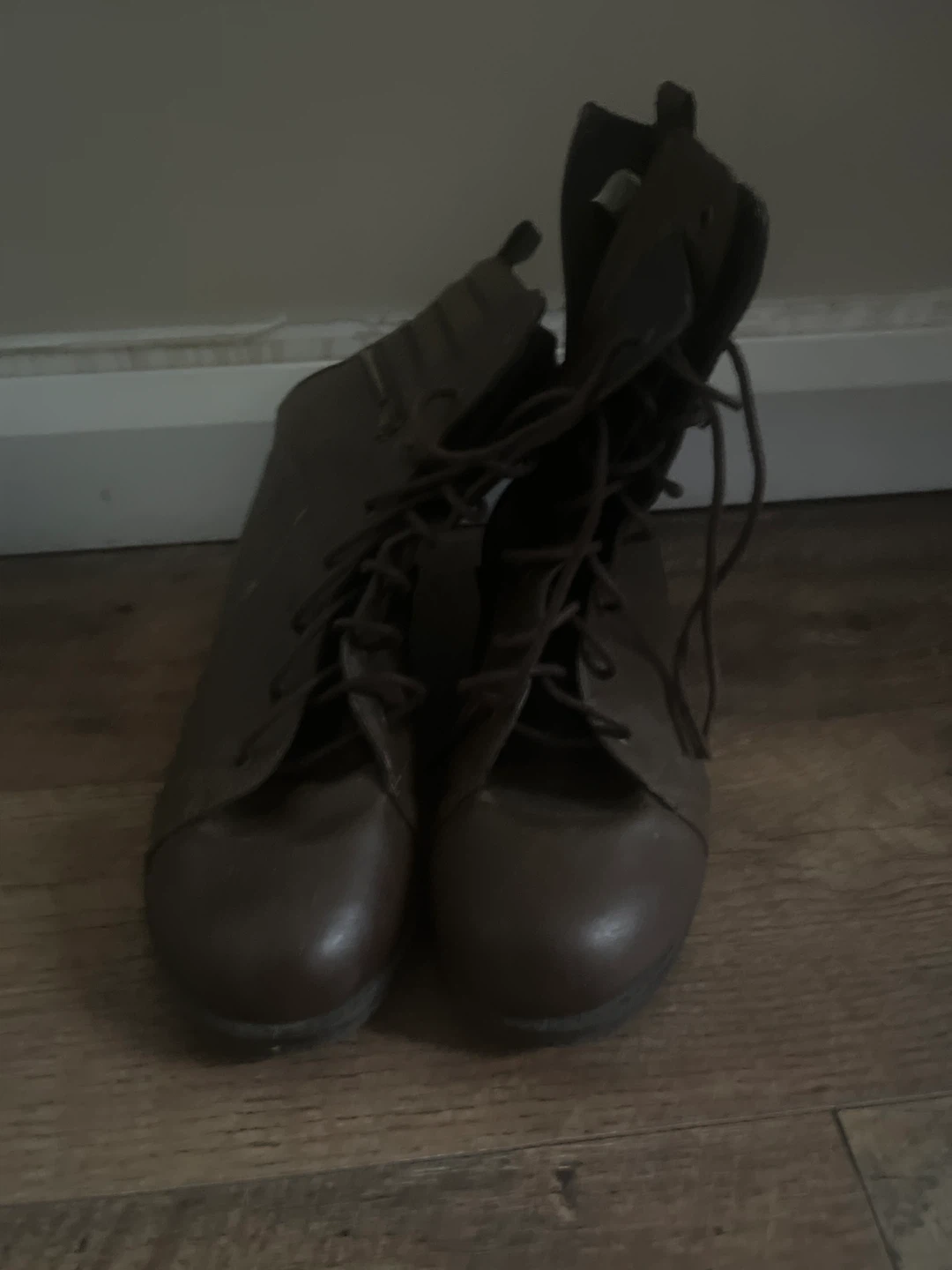 Brown Lace-Up Combat Boots