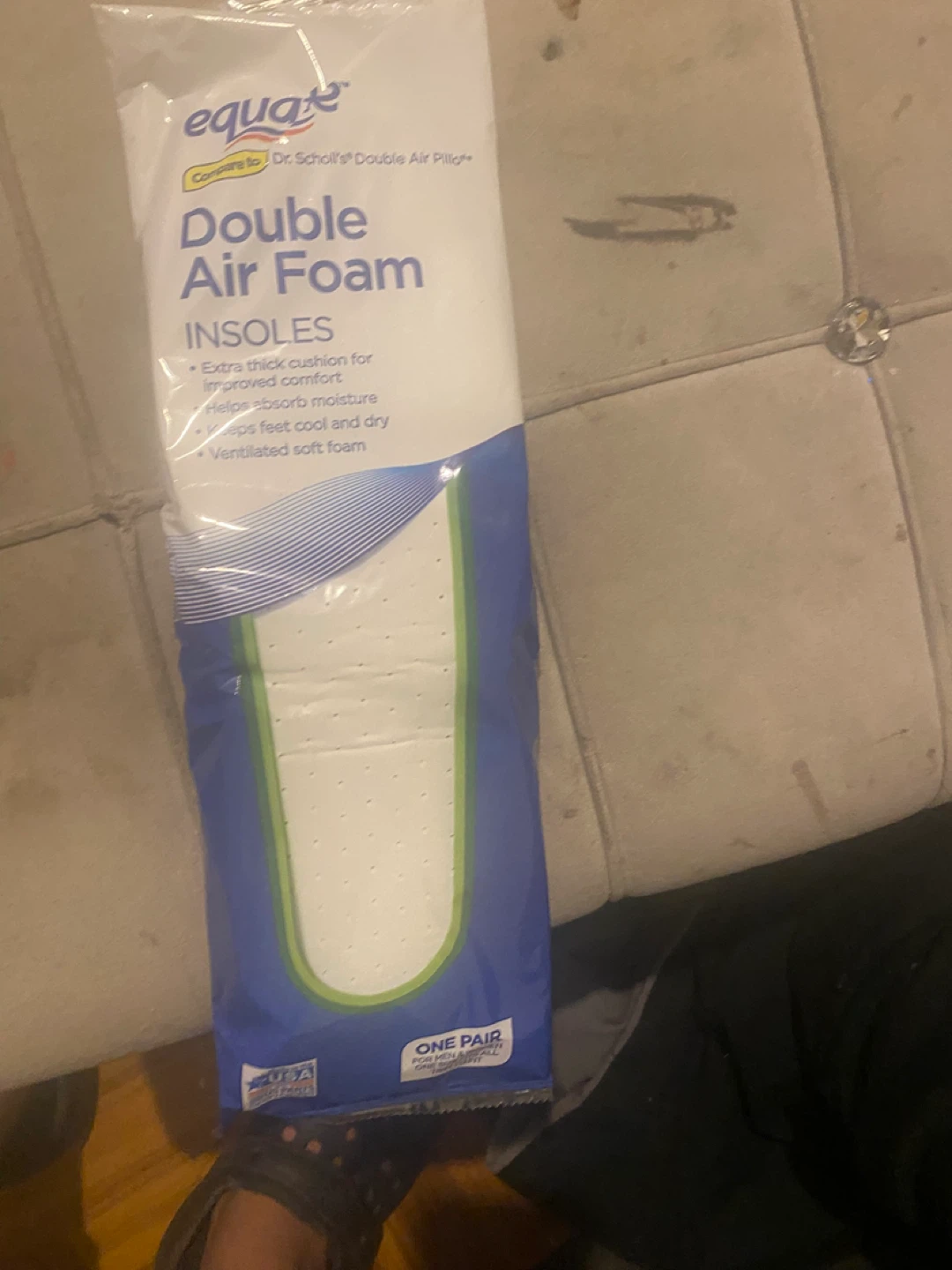 Equate Double Air Foam Insoles - 1 Pair
