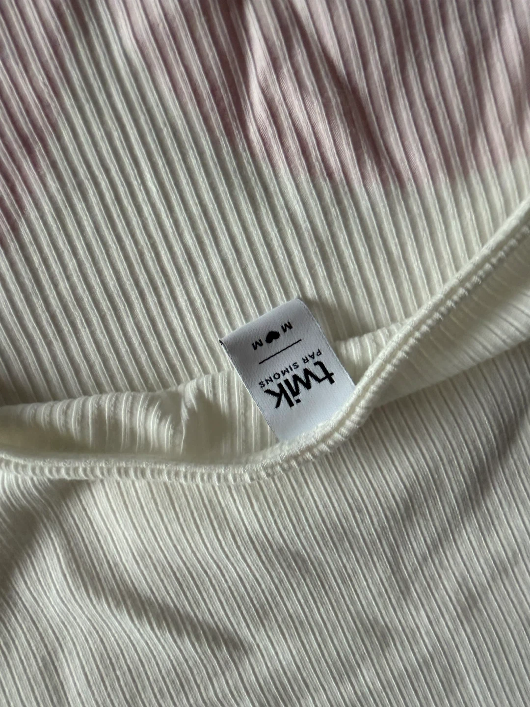 TWIK For Simons backless Ribbed Top - White with Cherries - photo 4