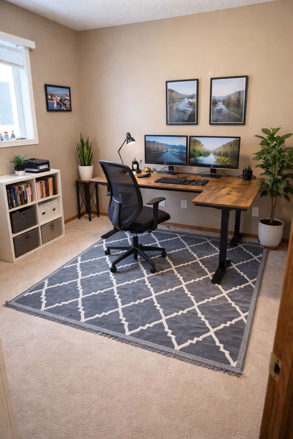 Rustic Brown L-Shaped Standing Desk - photo 3