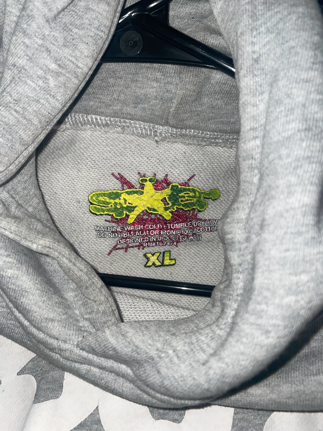 Grey Hoodie with White Stars - Size XL - photo 2