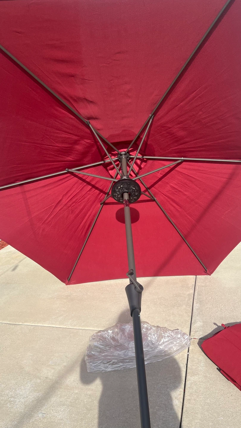 Red Patio Umbrella with Cushions and Umbrella Light - photo 5