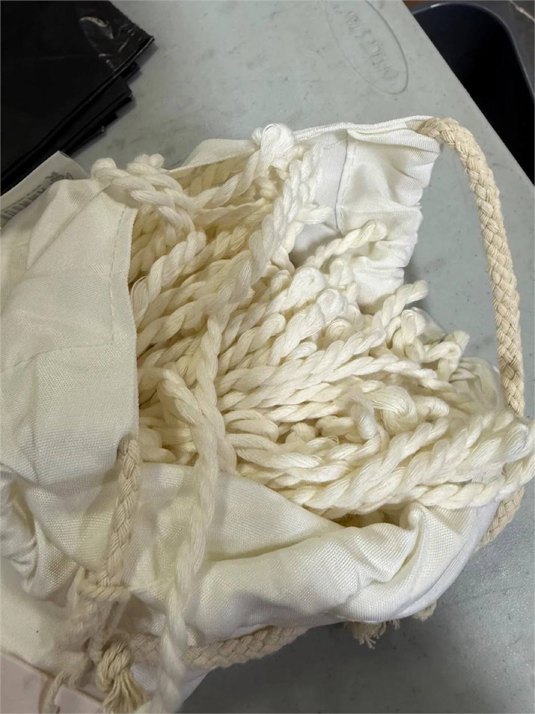 White Fringe Beach Umbrella - photo 4