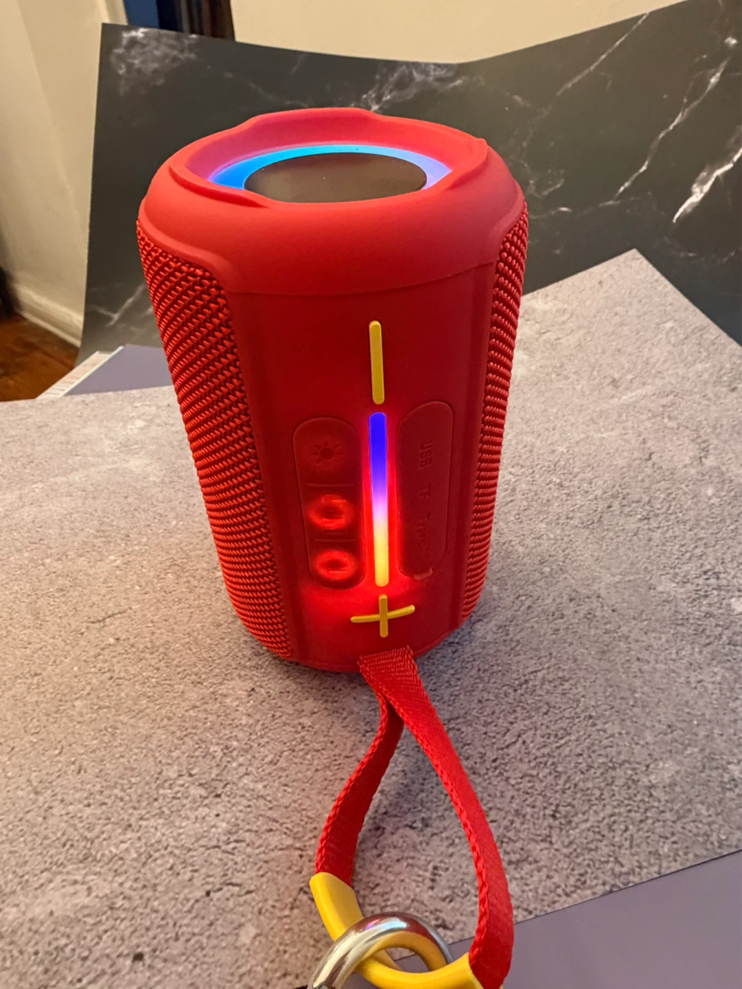 Red Portable Bluetooth Speaker with Strap - photo 2