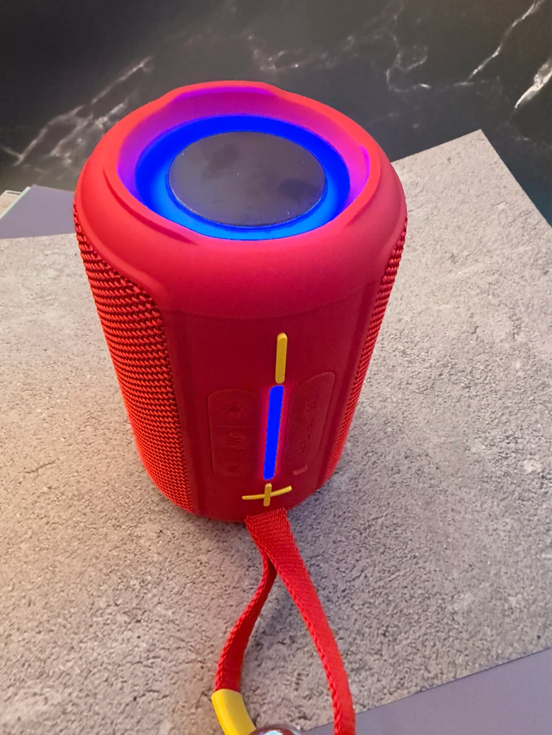 Red Portable Bluetooth Speaker with Strap
