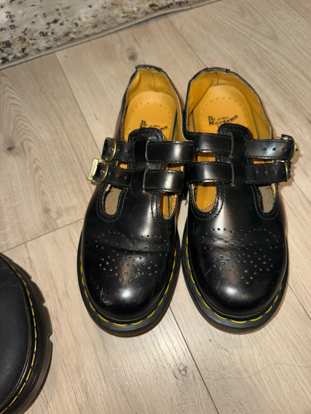 Doc Dr. Martens 12916 Mary Jane Black Leather Double Buckle