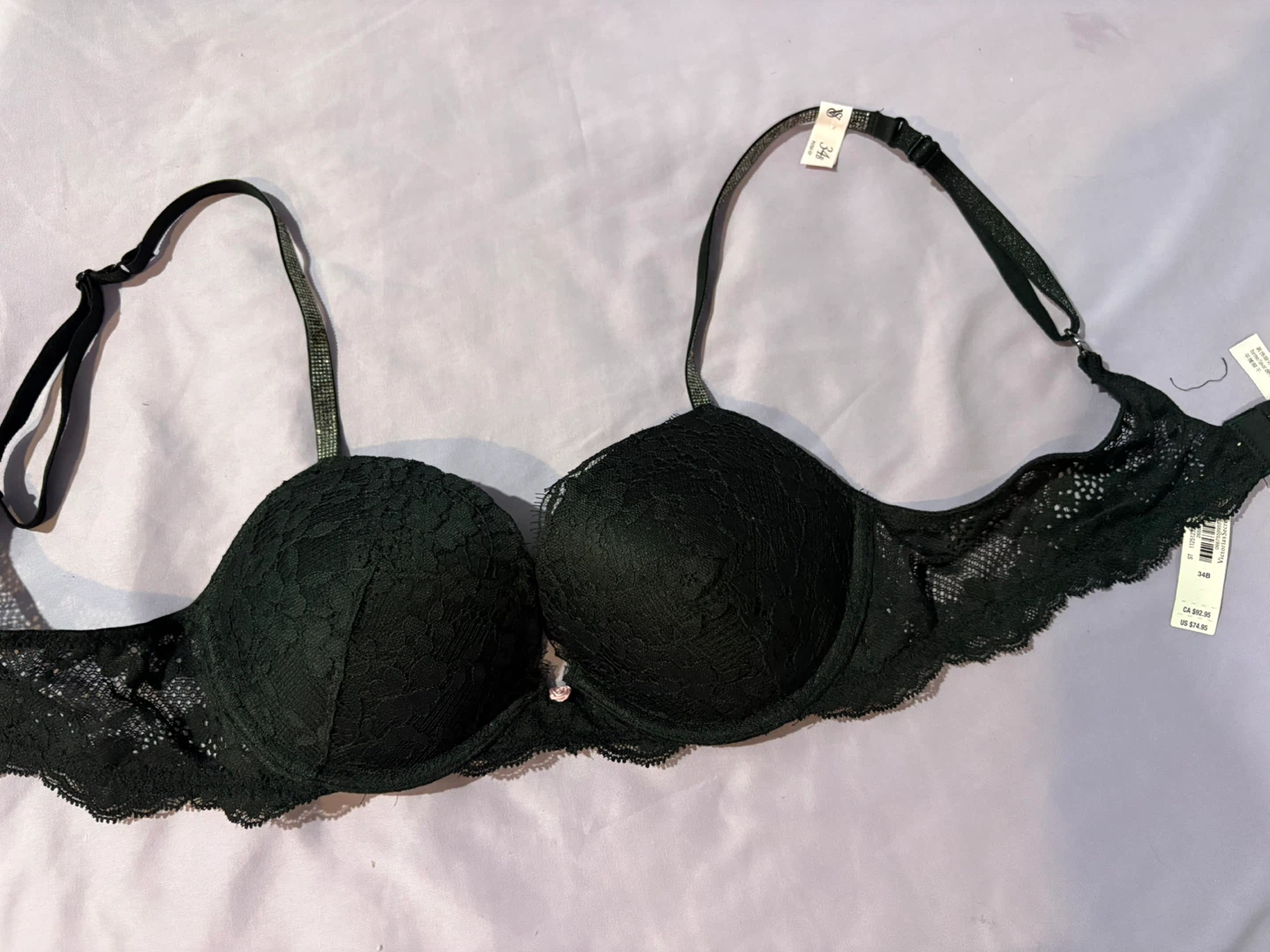 Victoria's Secret Black Lace Push-Up Bra 34B