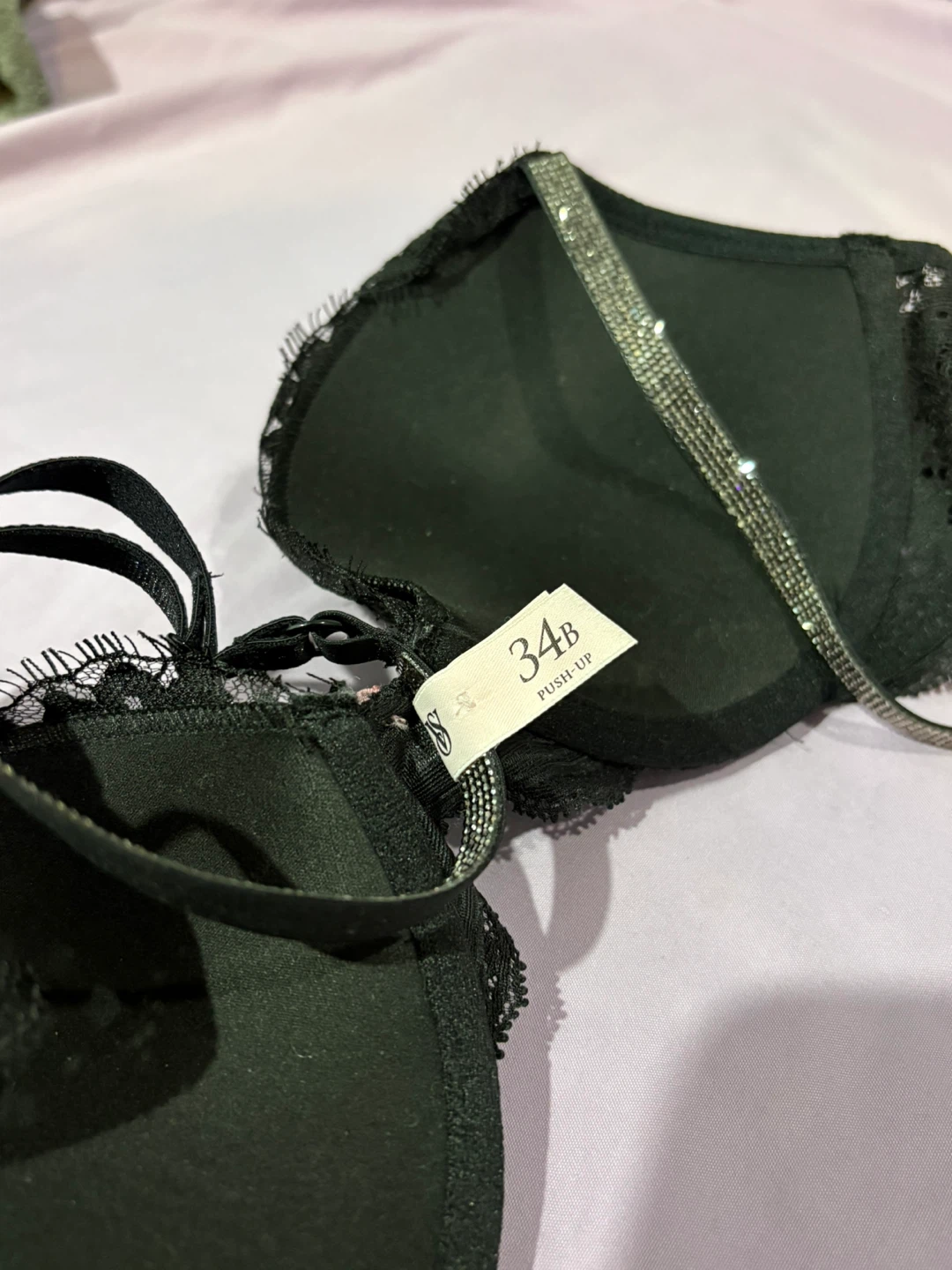 Victoria's Secret Black Lace Push-Up Bra 34B - photo 2