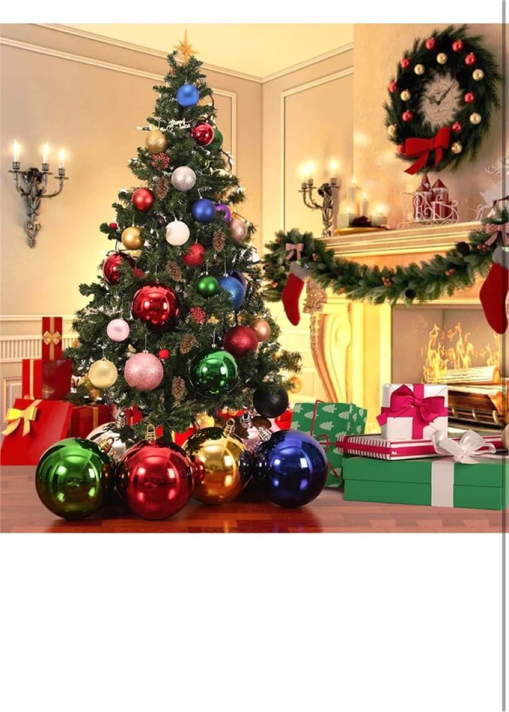 Set of 4 Red Christmas Ornaments - photo 3