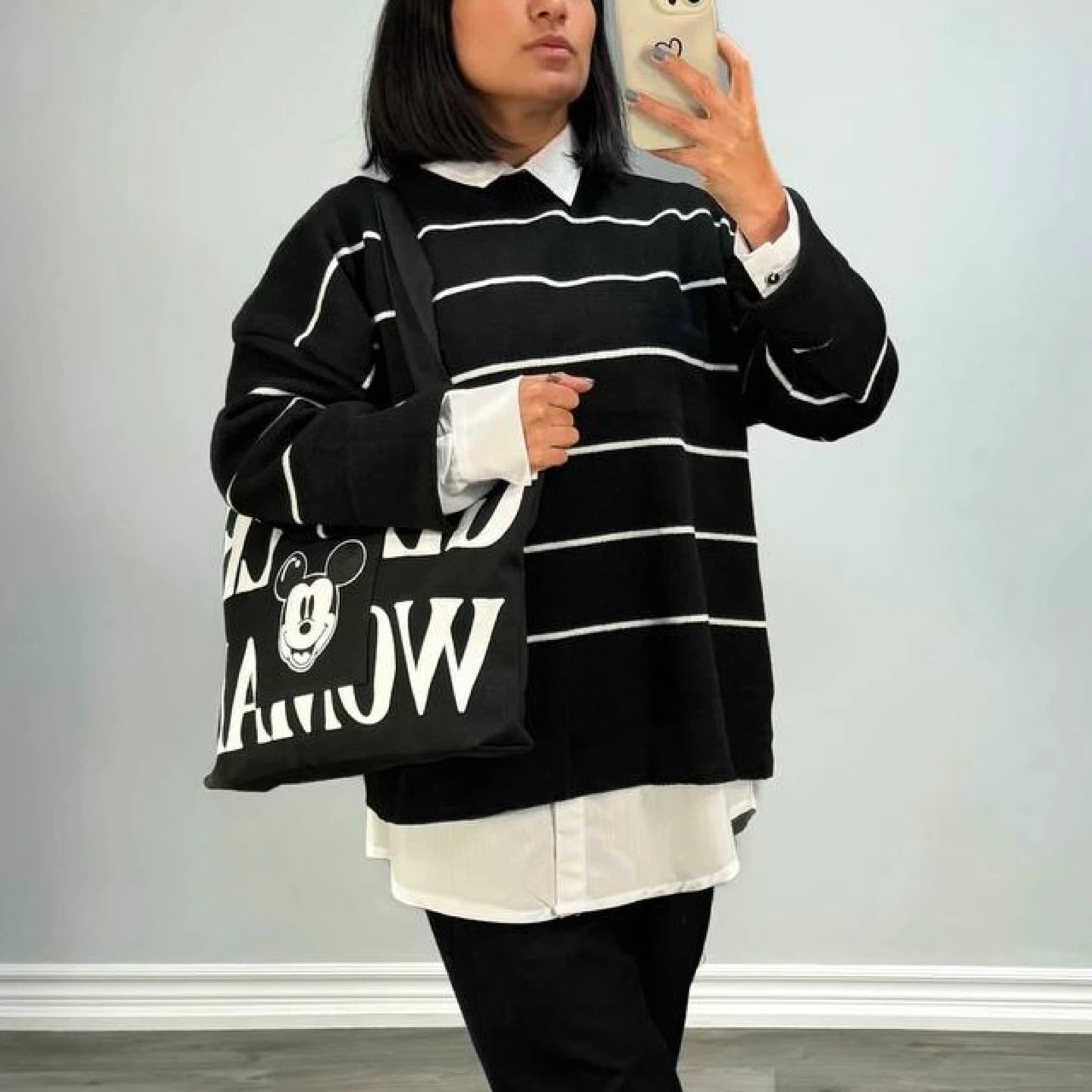 Black and white striped sweater - photo 2