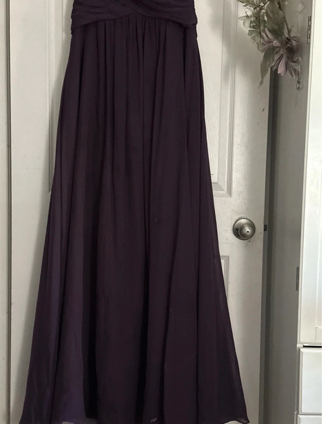Azazie Strapless Chiffon Maxi Dress - Plum - Size 10 - photo 3
