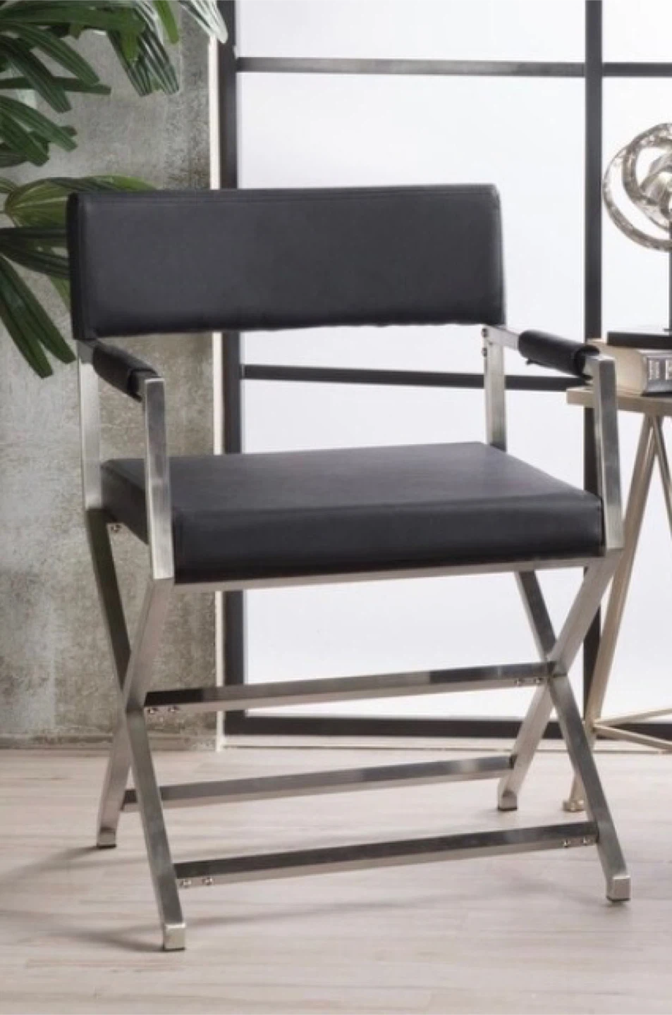 Black Leather Accent Chair