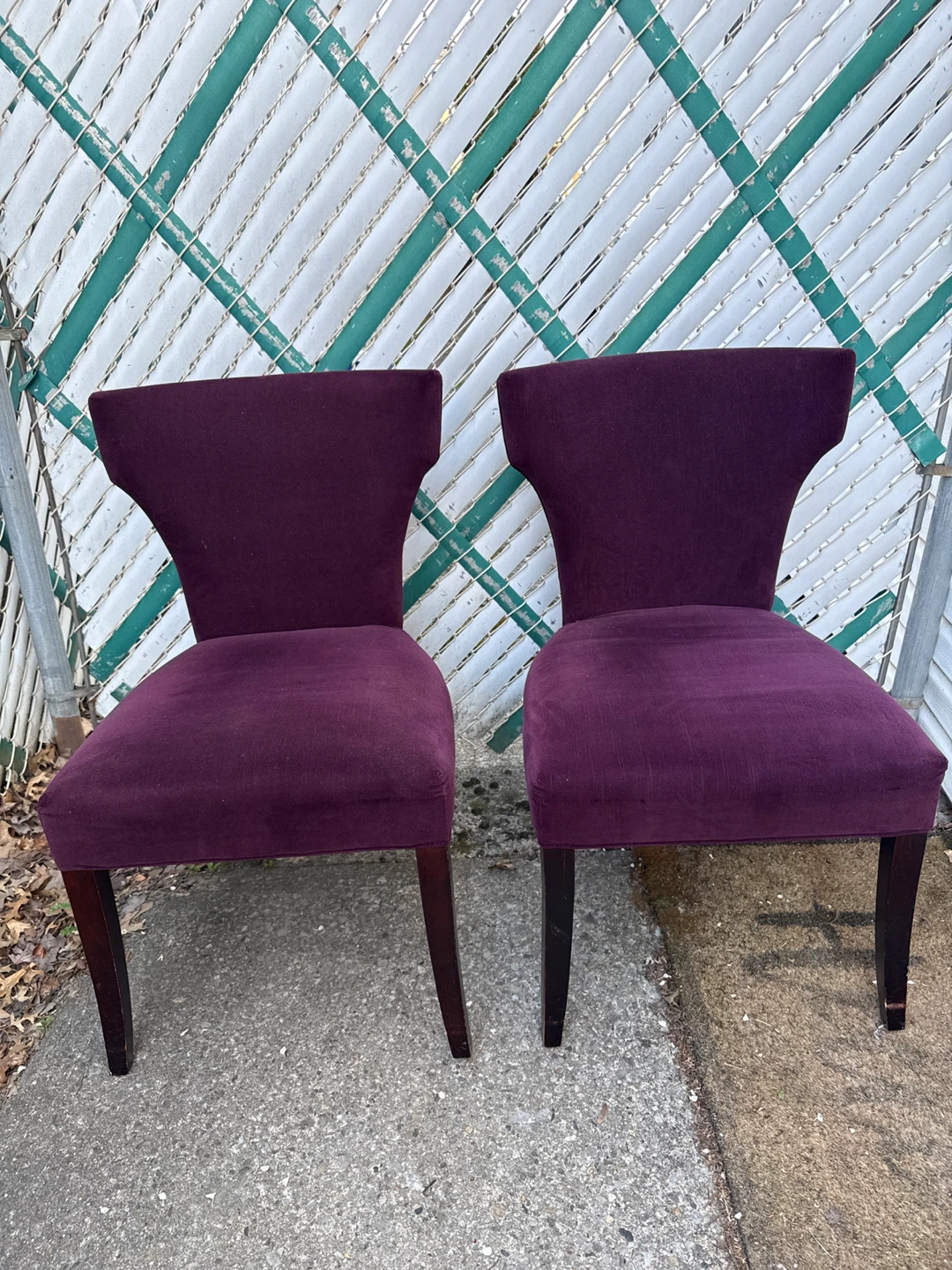 Crate & Barrel Pair of Purple Accent Chairs