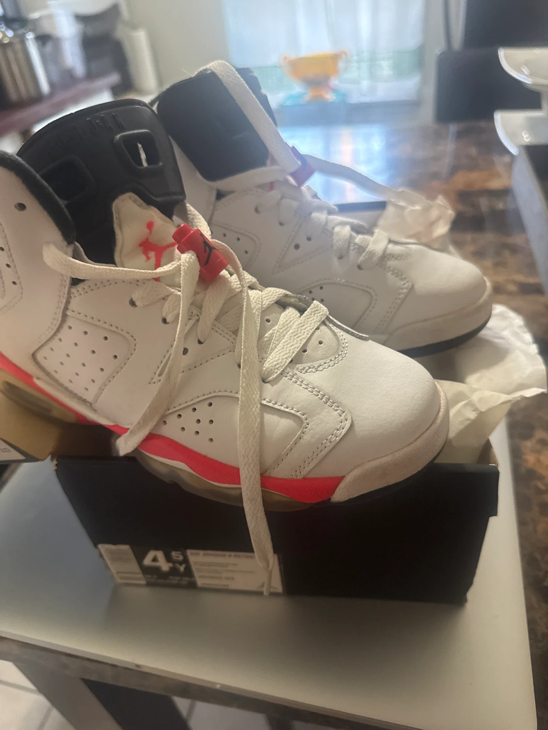 Air Jordan 6 Retro BG - White/Infrared-Black - photo 3