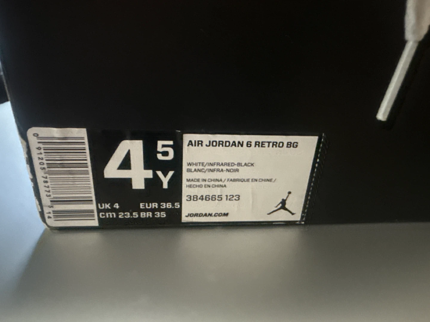 Air Jordan 6 Retro BG - White/Infrared-Black - photo 2