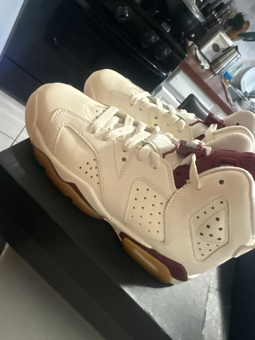 Air Jordan 6 Retro OG BG "Off White/New Maroon" - photo 2