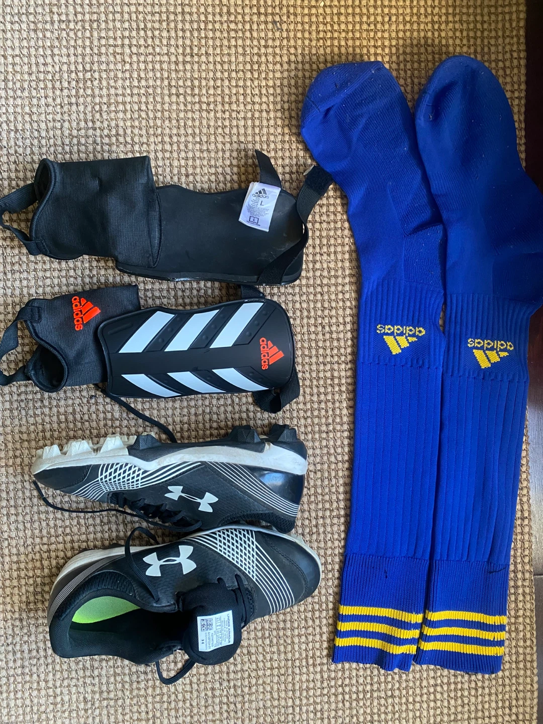 Soccer Cleats, Shin Guards, and Socks Bundle