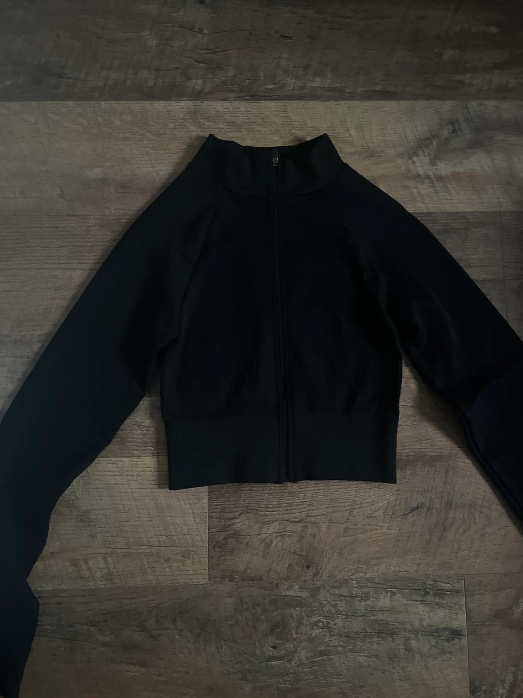 Black Full Zip Cropped Jacket