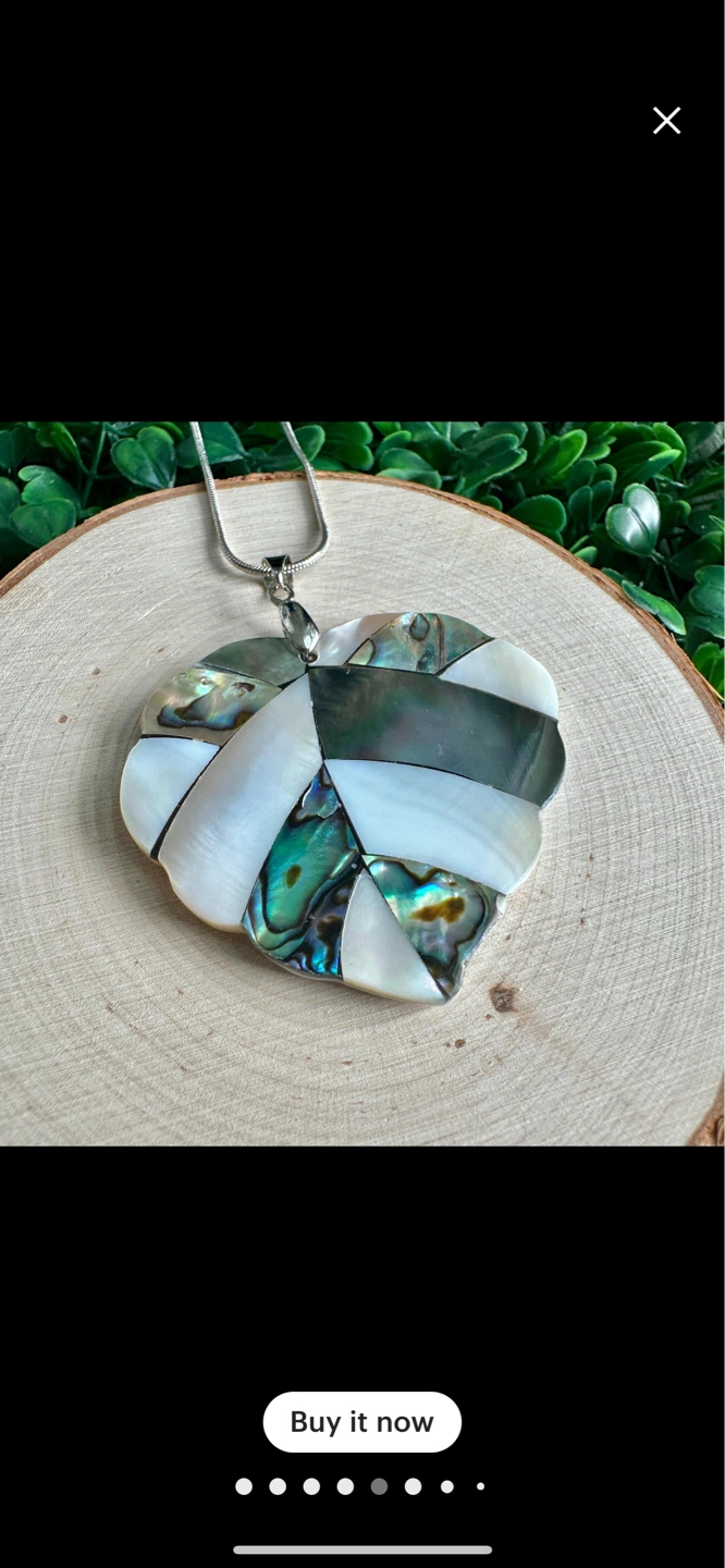 925 silver Abalone Inlaid Pendant Necklace