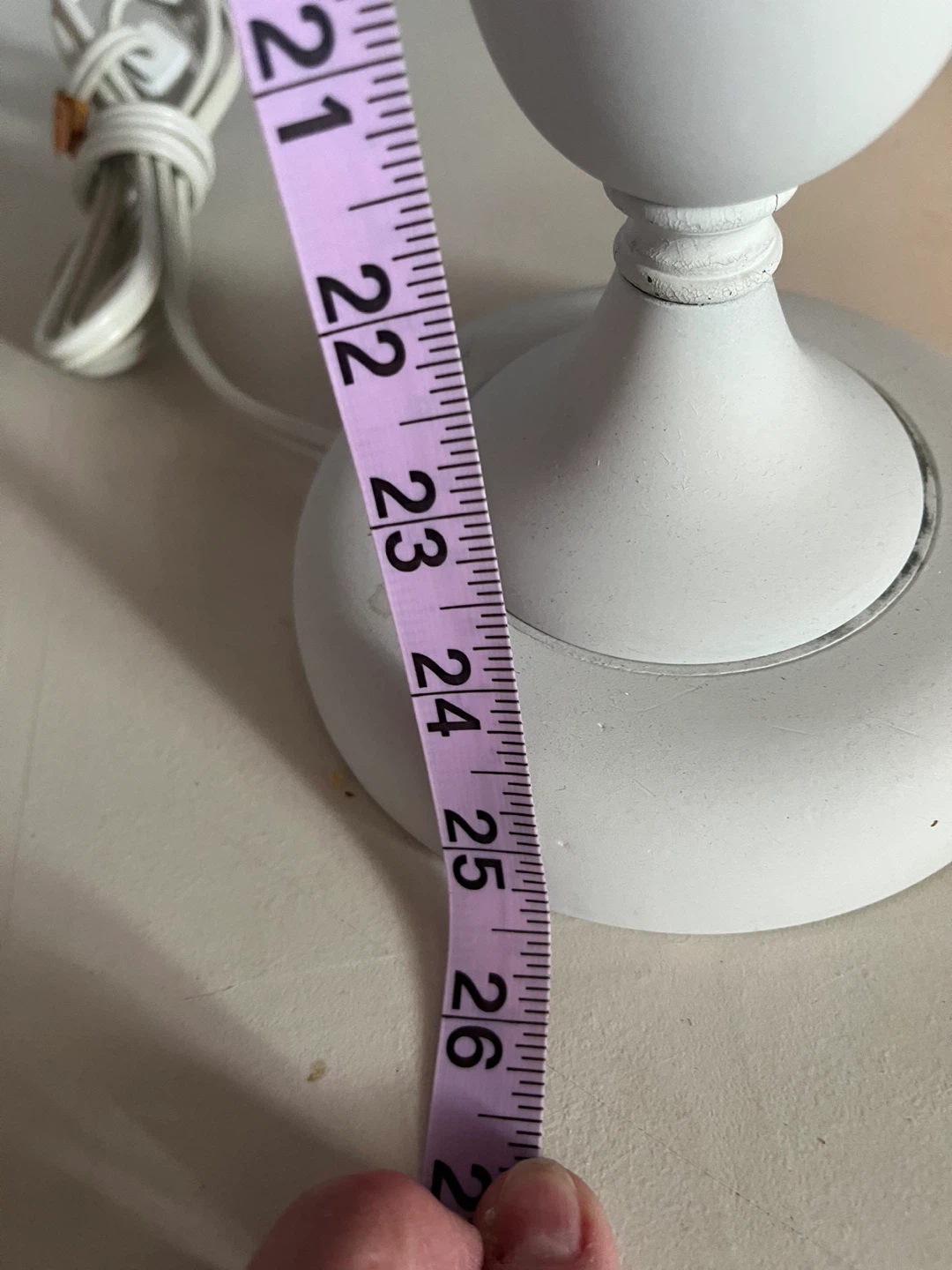White Table Lamp with Red Pleated Shade - photo 4
