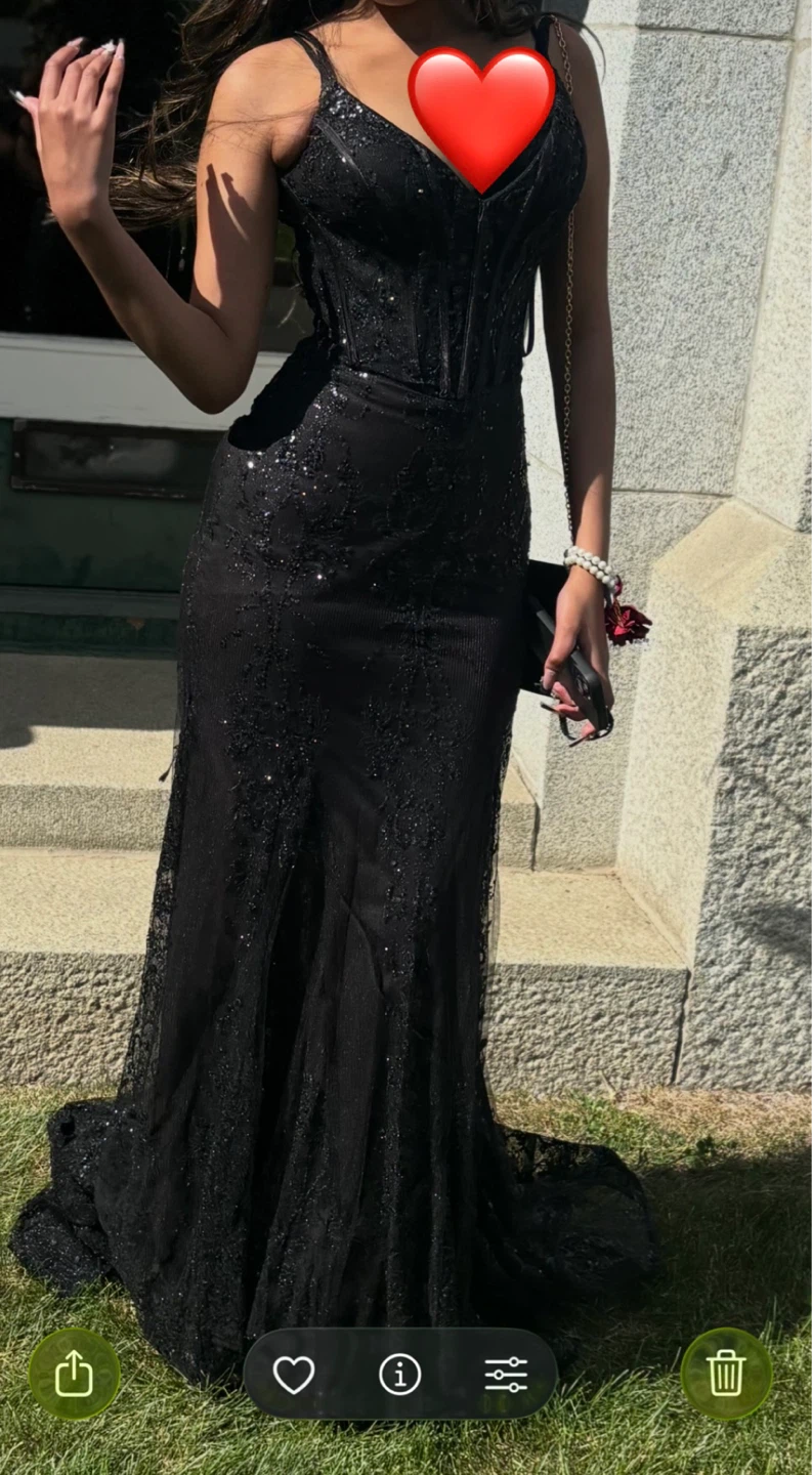 Black Sequin Corset Gown Edmonton. - photo 2
