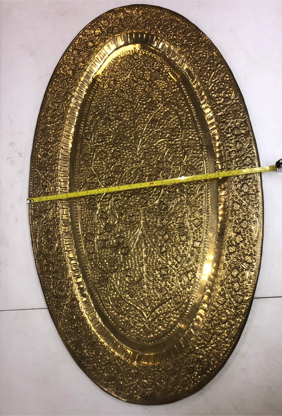 Large Brass Serving Tray - Ornate Design - photo 4