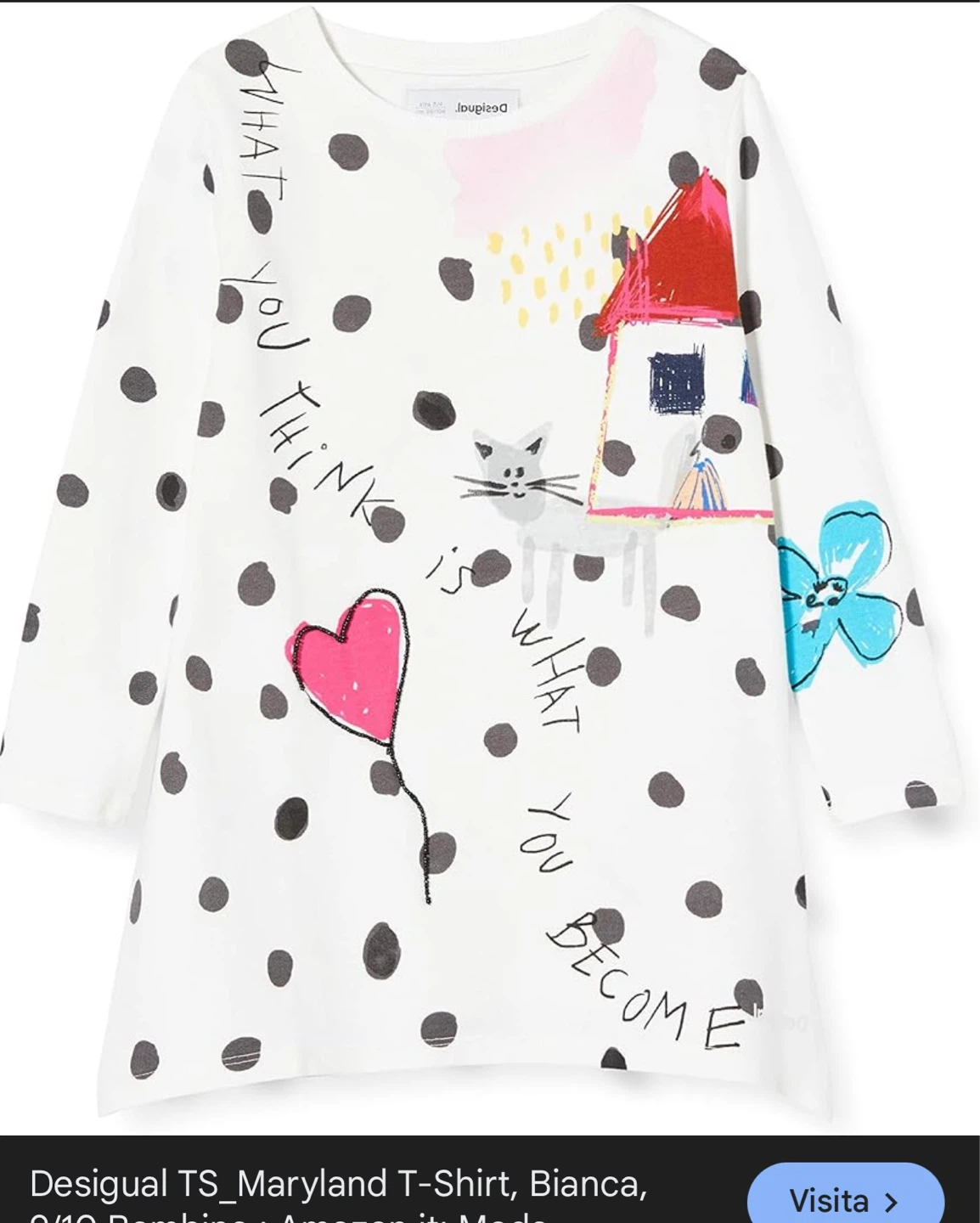 NWT Desigual Kids Long Sleeve  shirt, 3-4years old