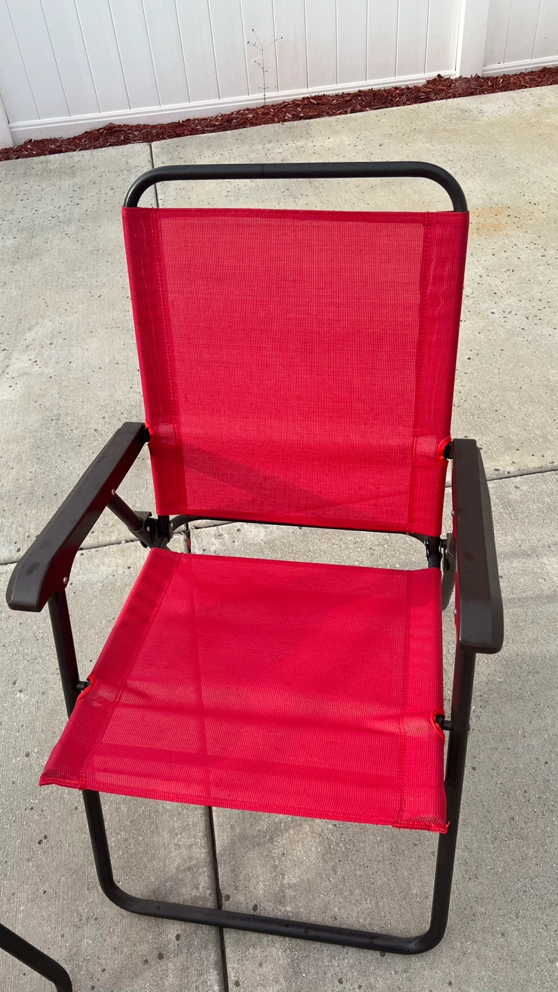 Red Folding Camp Chairs (Set of 2) - photo 4
