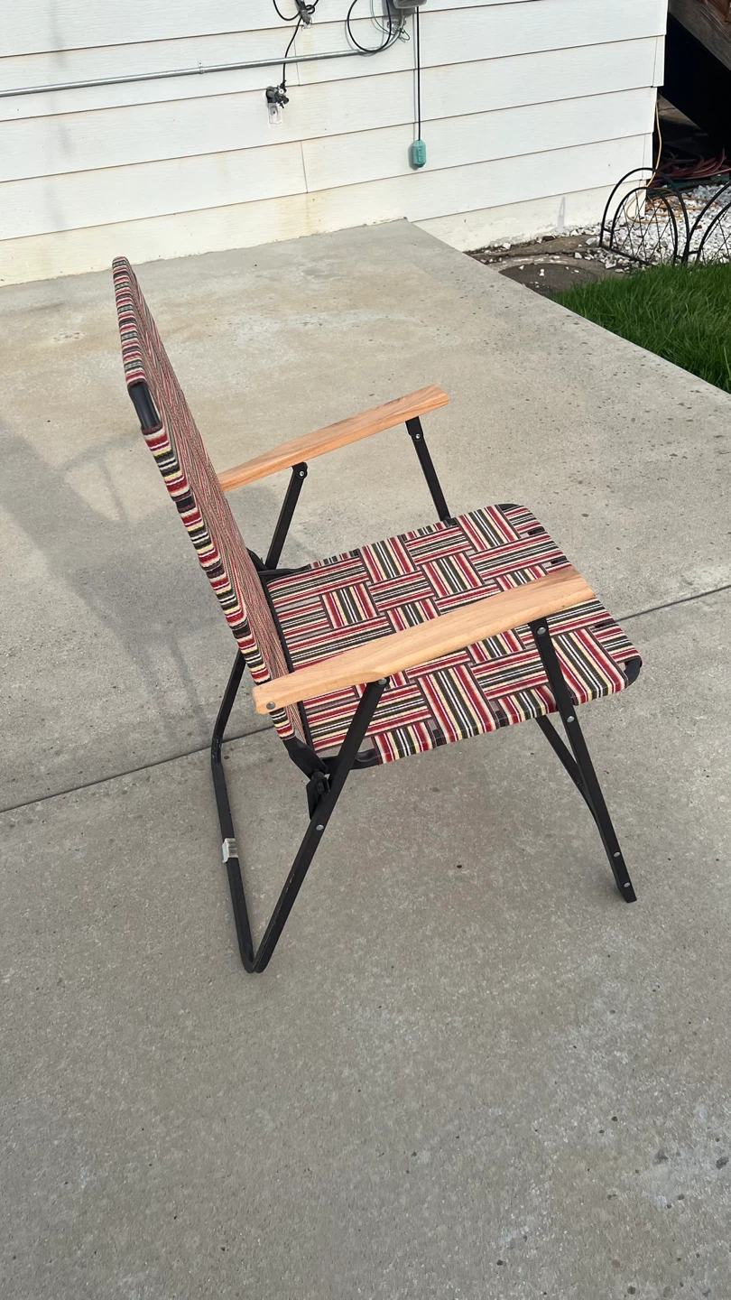 Vintage Webbed Folding Camp Chair - photo 3
