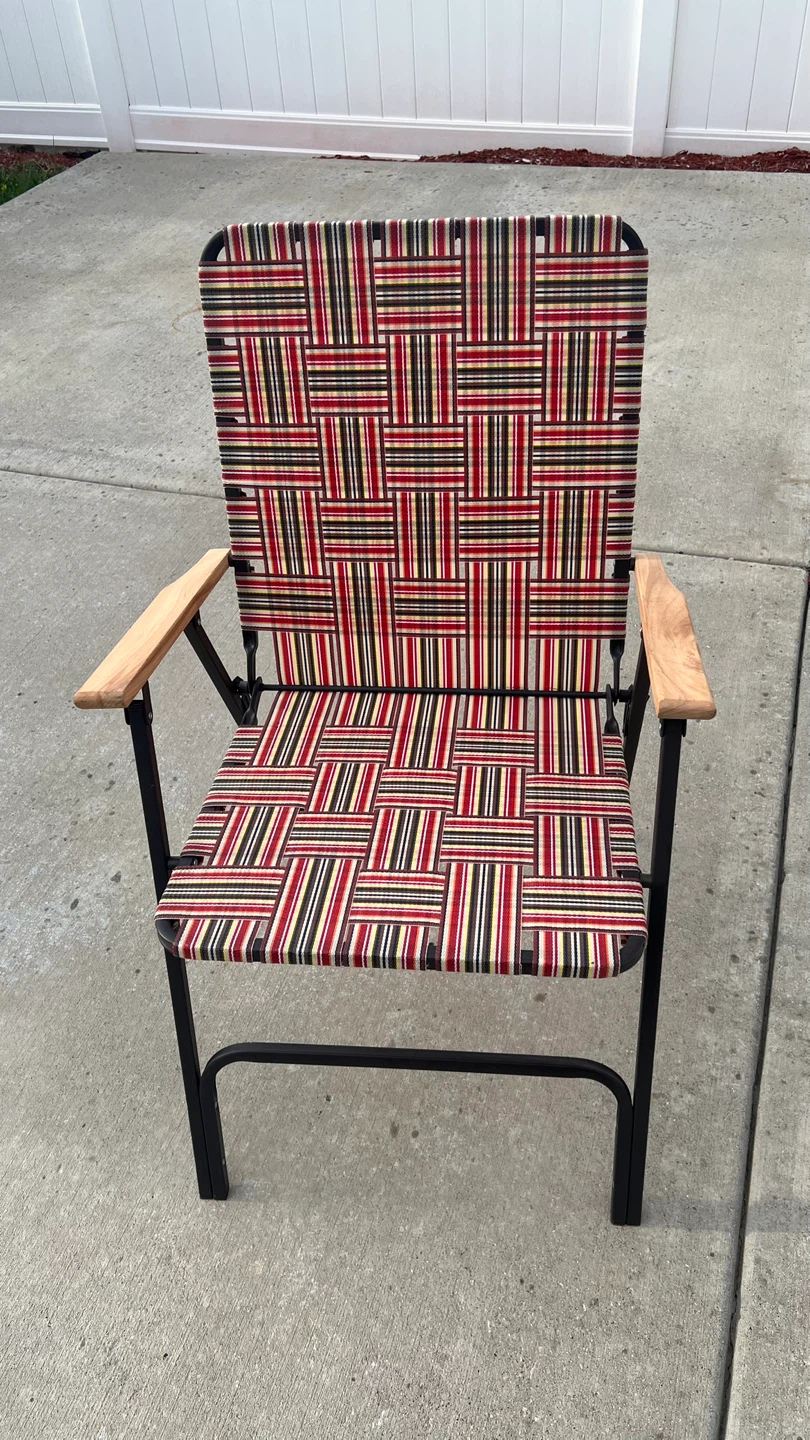 Vintage Webbed Folding Camp Chair
