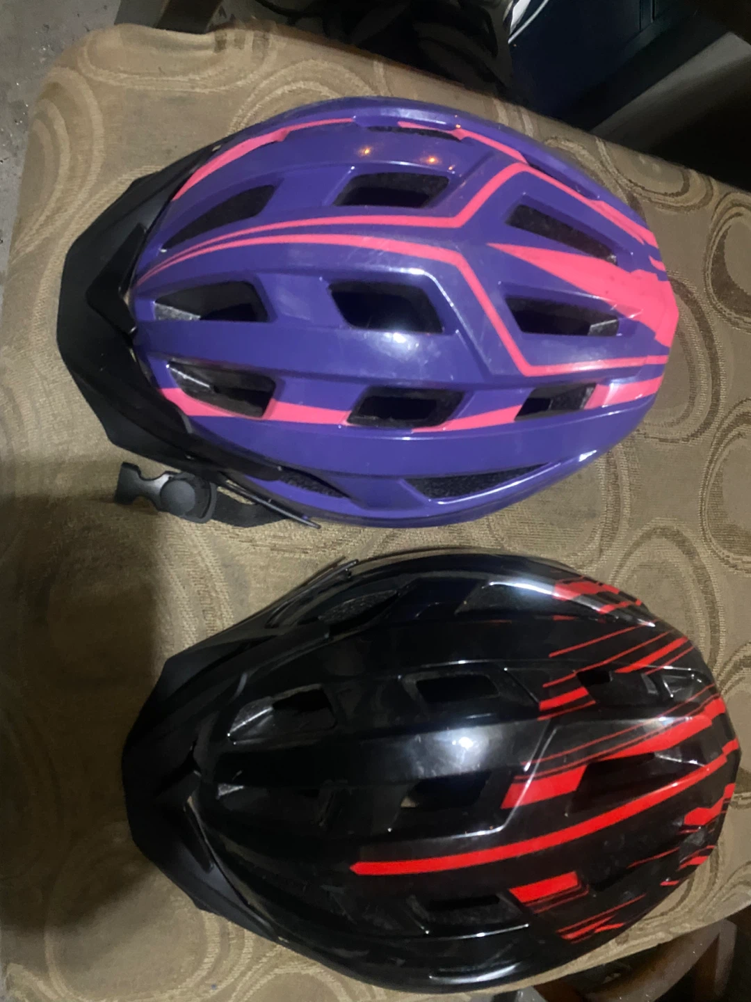 Two Bike Helmets - Purple & Black - photo 3