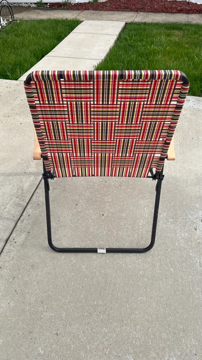 Vintage Webbed Folding Camp Chair - photo 2