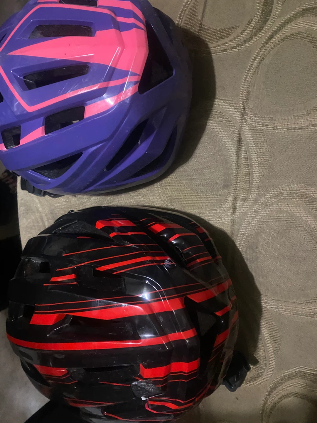 Two Bike Helmets - Purple & Black - photo 2