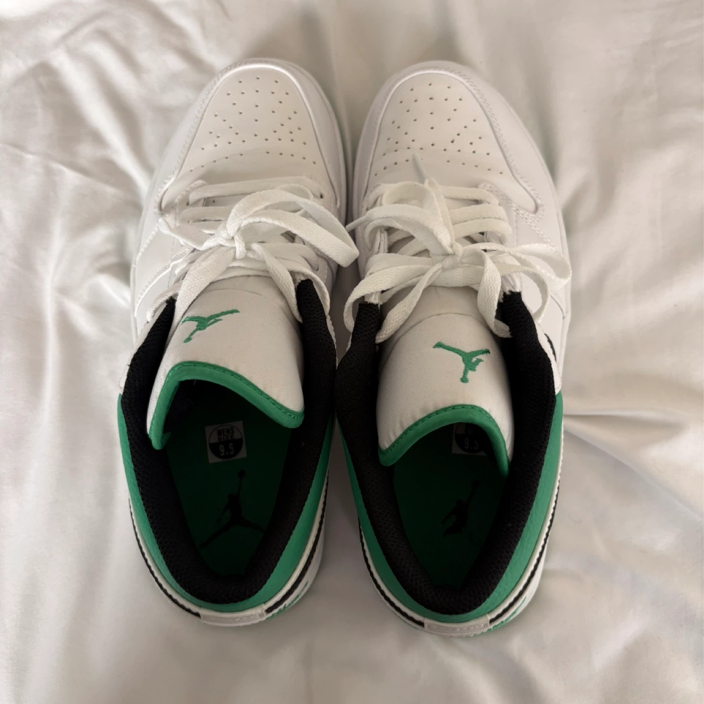 Jordan one low white, lucky green black - photo 3