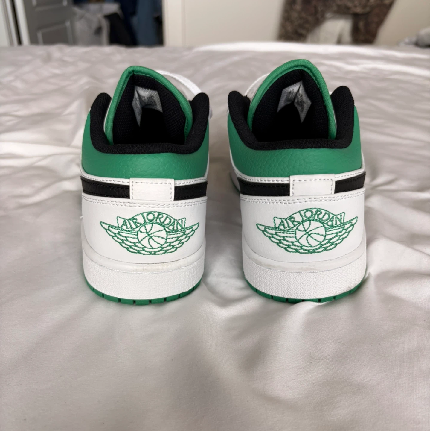 Jordan one low white, lucky green black - photo 4