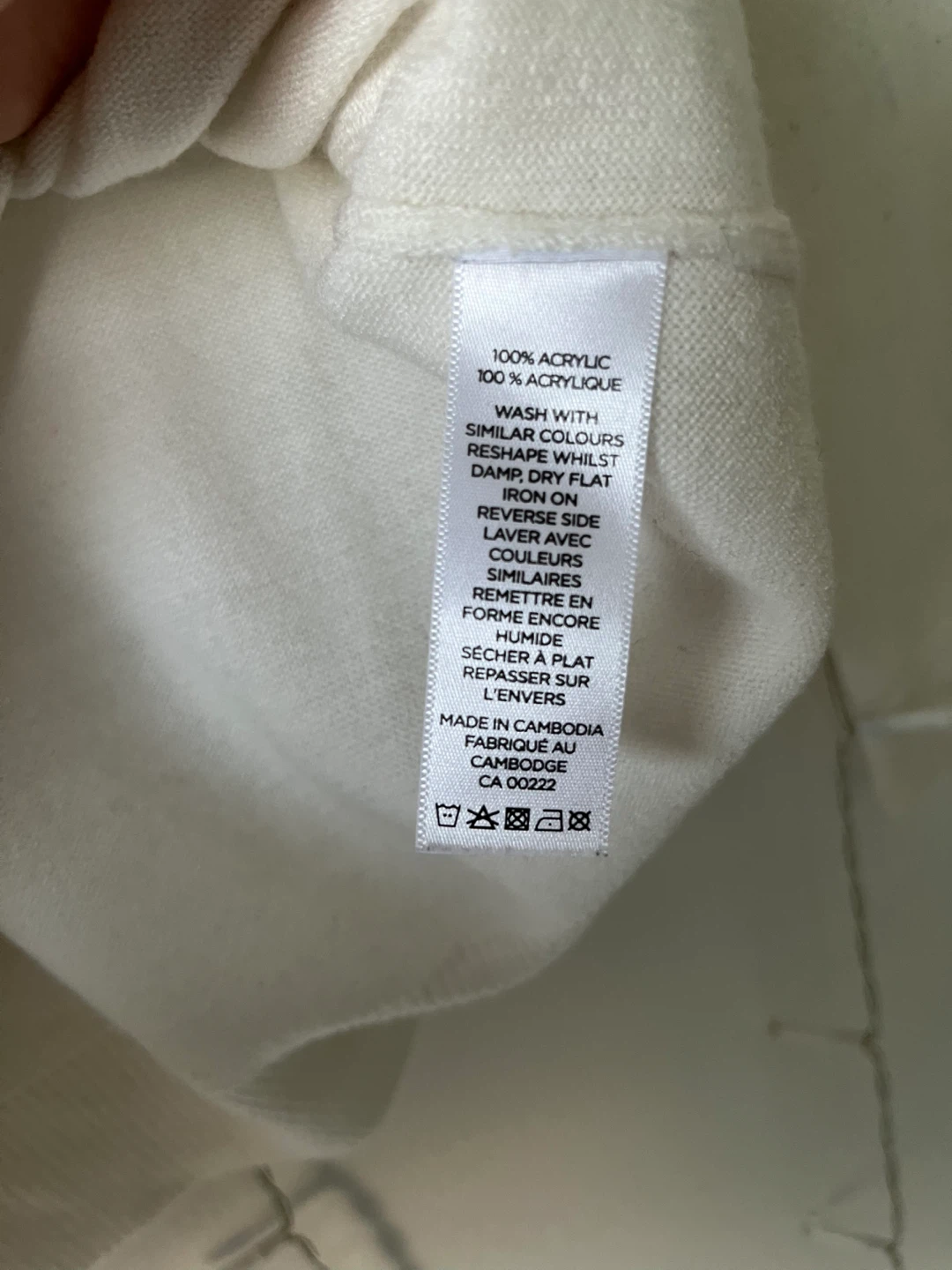 V-Neck Sweater - White, Size S - photo 3
