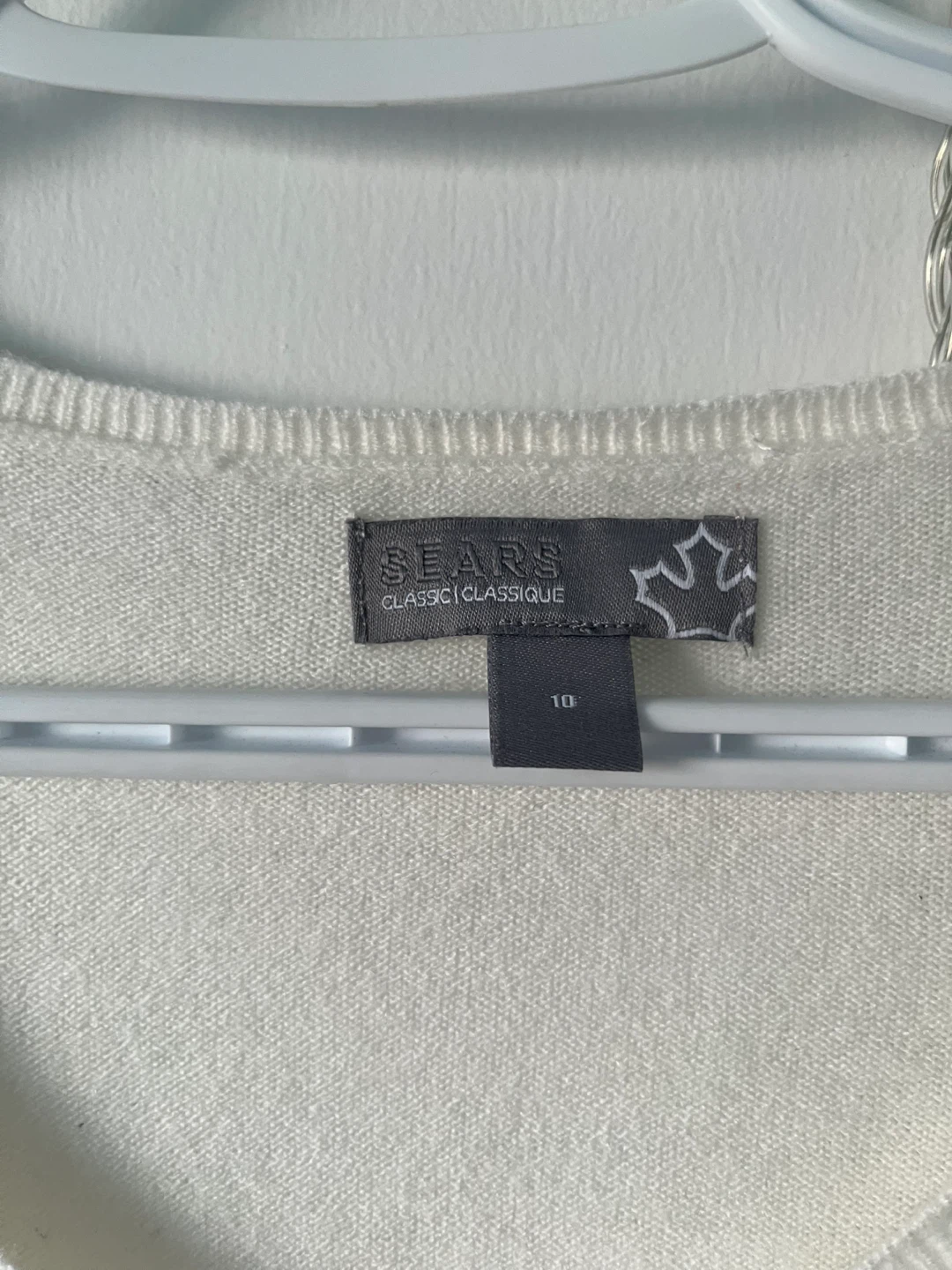 V-Neck Sweater - White, Size S - photo 2