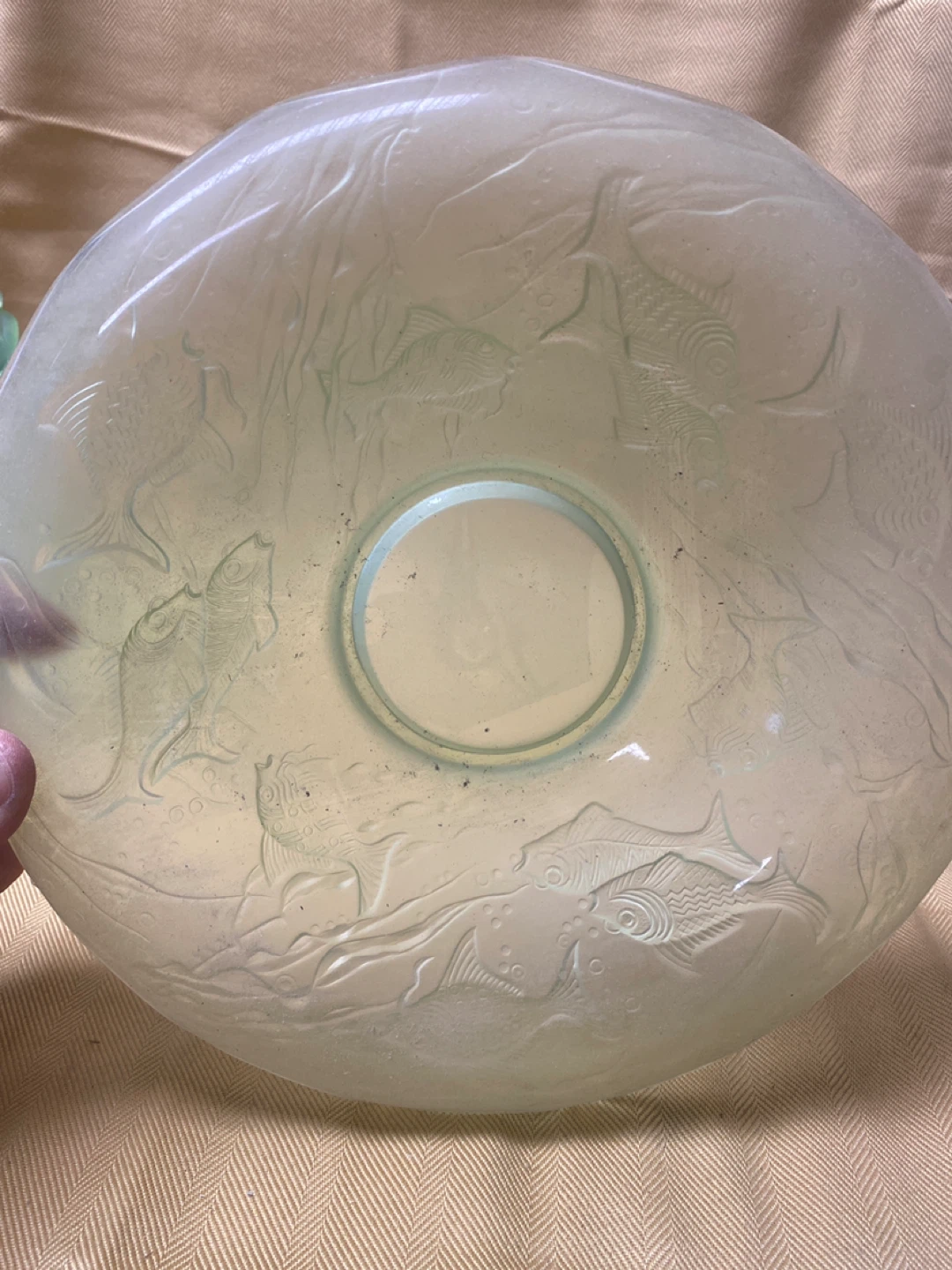 VINTAGE - Frosted Glass Dish with Fish Motif - photo 3