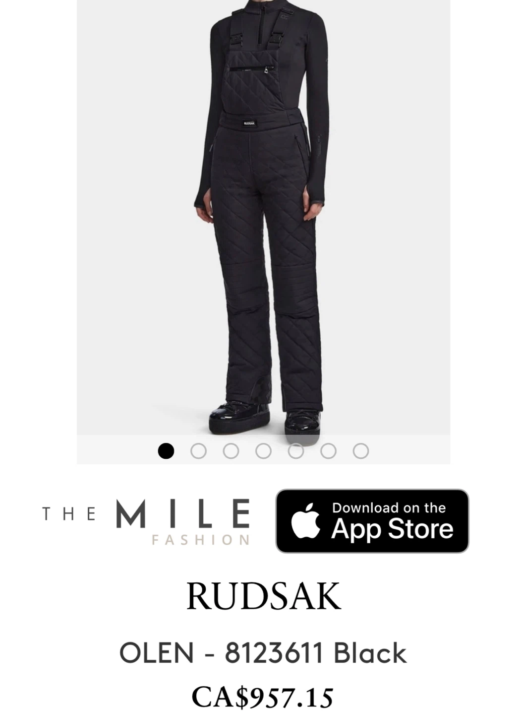 Rudsak Quilted Snow Overalls - Black - photo 3