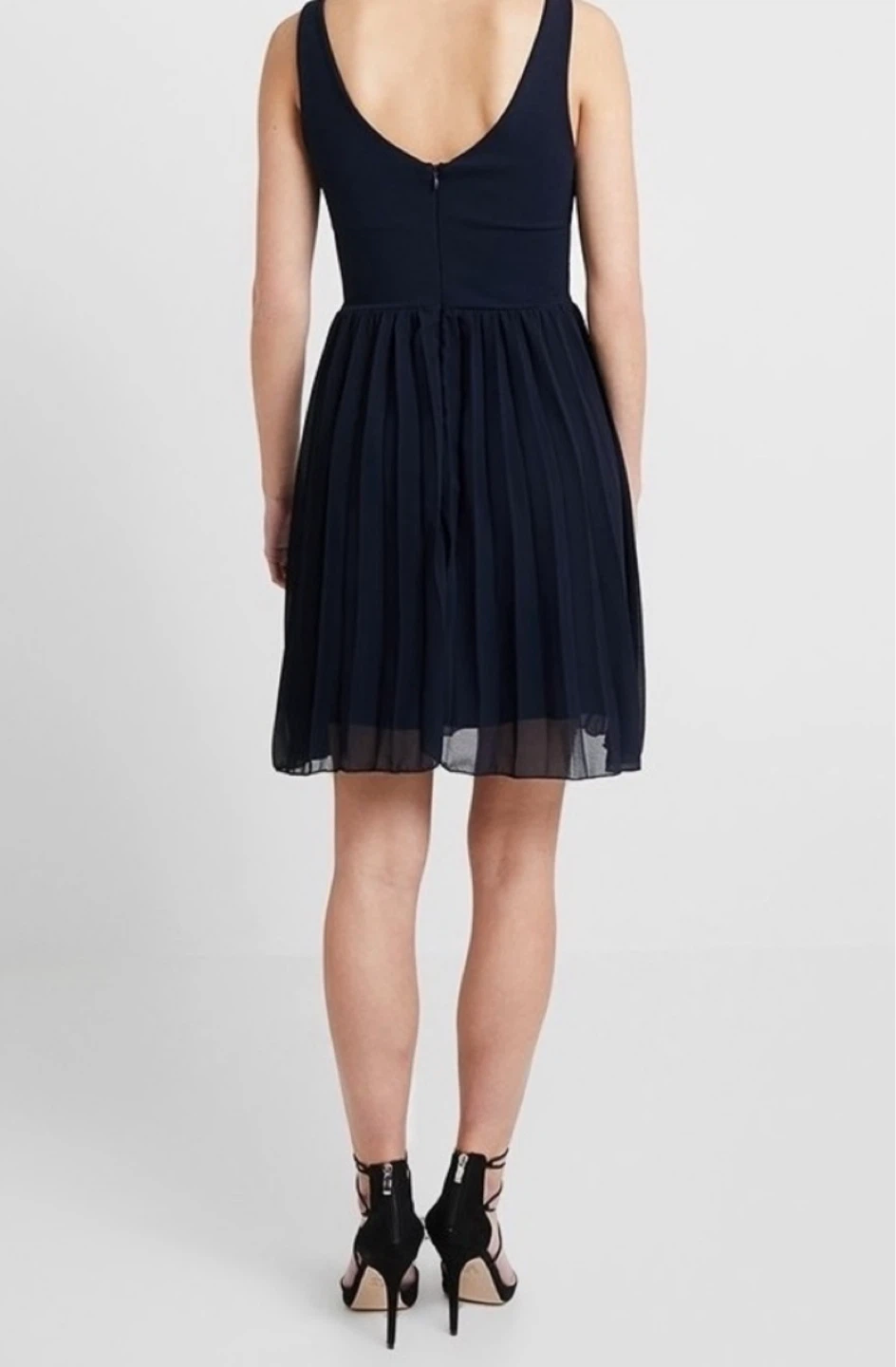 Wal G Navy Blue Sleeveless Pleated Wedding Guest Dress Size M - photo 3