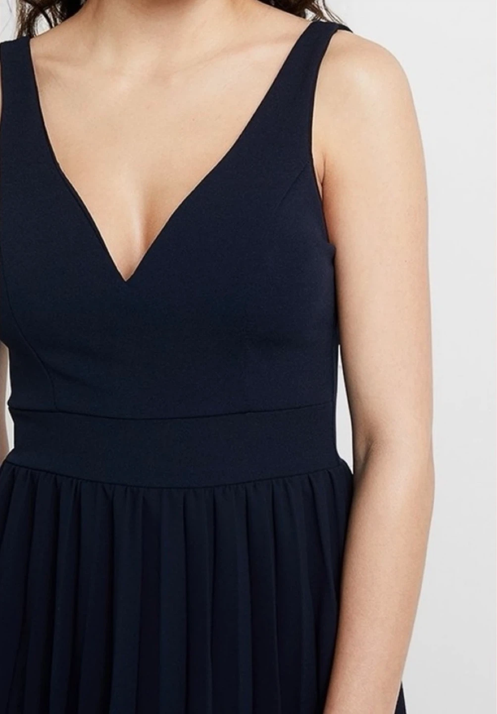 Wal G Navy Blue Sleeveless Pleated Wedding Guest Dress Size M - photo 2