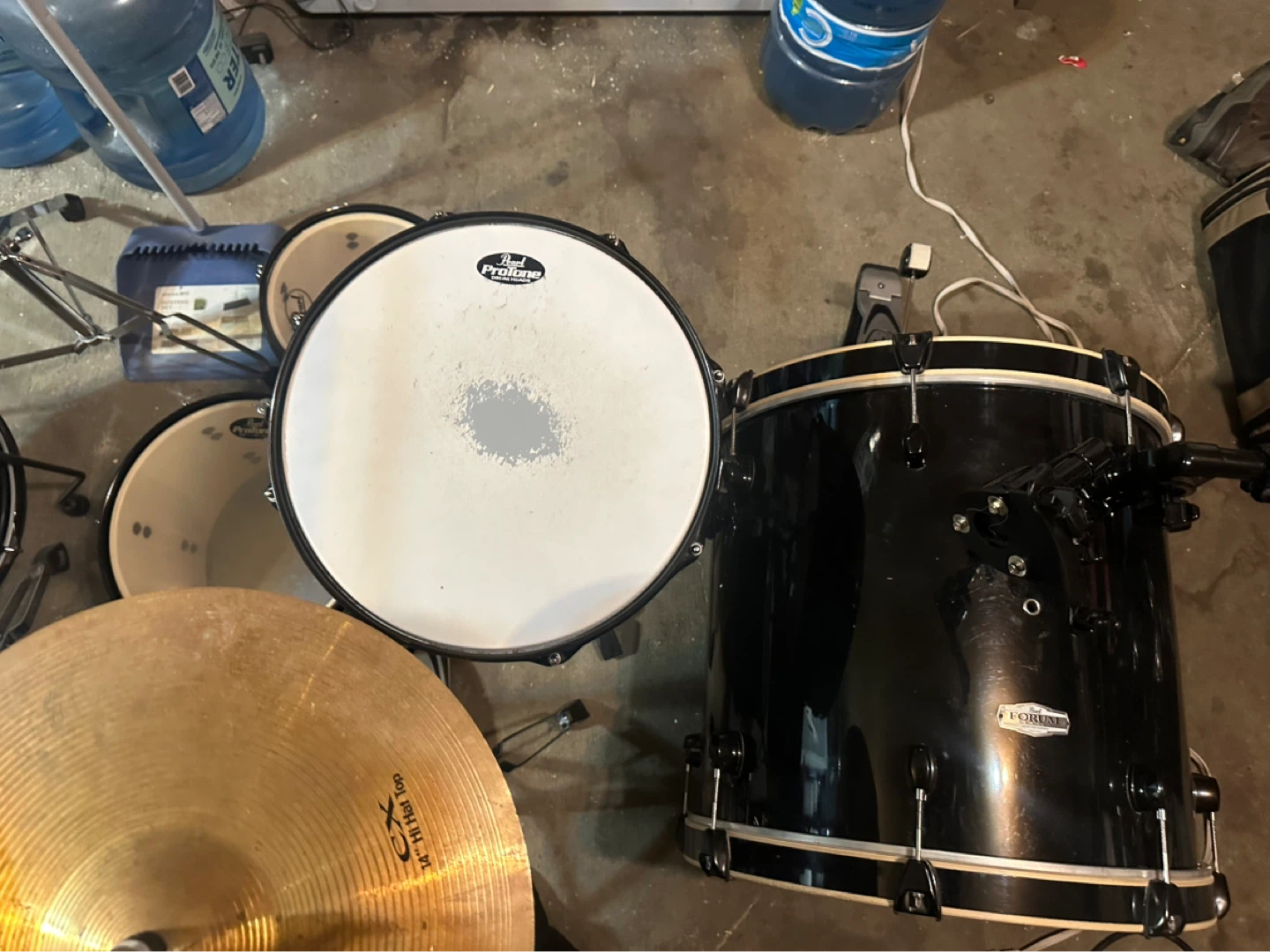 Pearl Export EXX725 5pc Drum Set Jet Black w/Hardware - photo 4