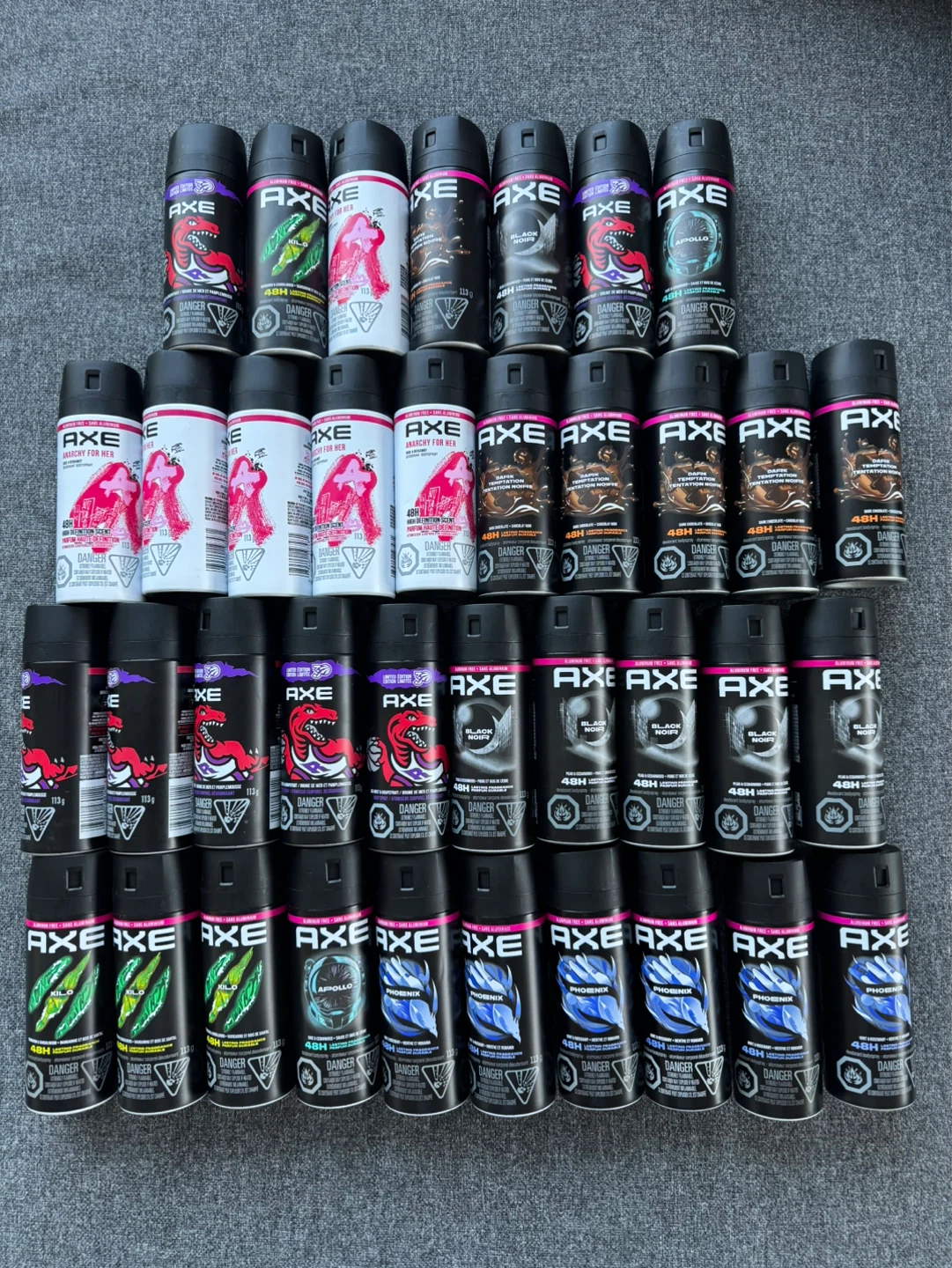 Axe variety Deodorant Bodyspray 113g - 4 for $15