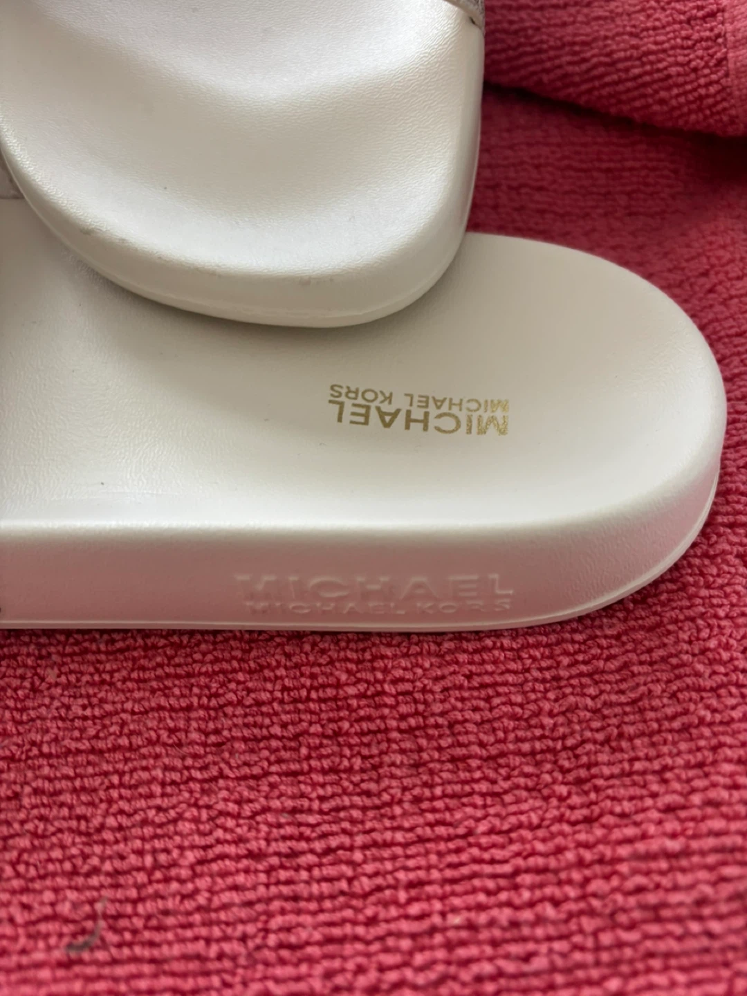 Michael Kors White MK Logo Slide Sandals - photo 3